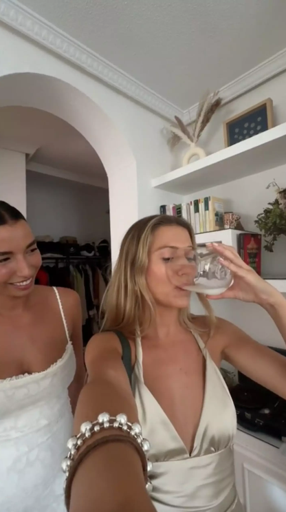 A celebrity surprised her fans by sharing a bizarre video of her drinking friend's breast milk.